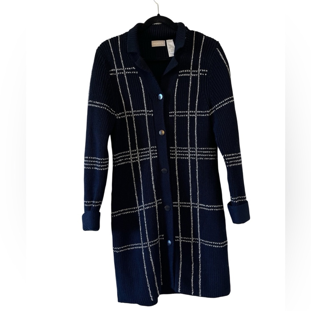 Liz Claiborne Collection Button Up Long 100% Cotton Cardigan size L